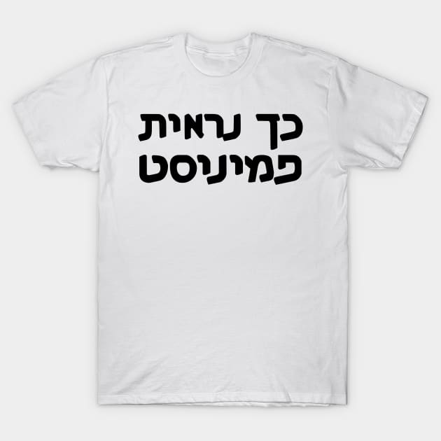 This Is What A Feminist Looks Like (Hebrew, Gender-Switching) T-Shirt by dikleyt